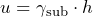  \[u = \gamma_{\text{sub}} \cdot h \] 